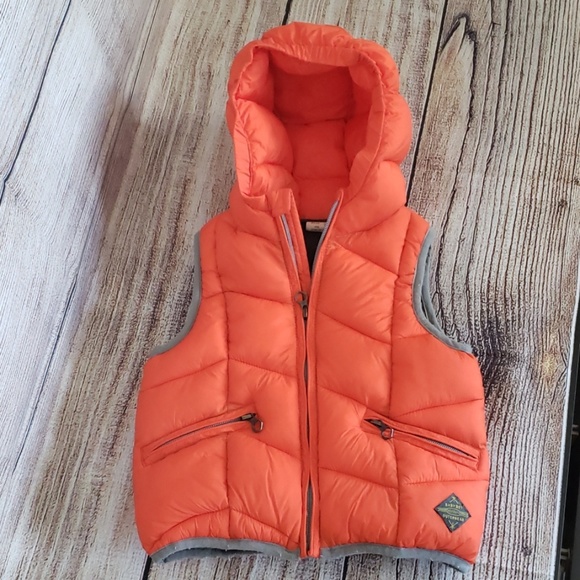 Boys Orange Puffer Vest on Sale, 54 